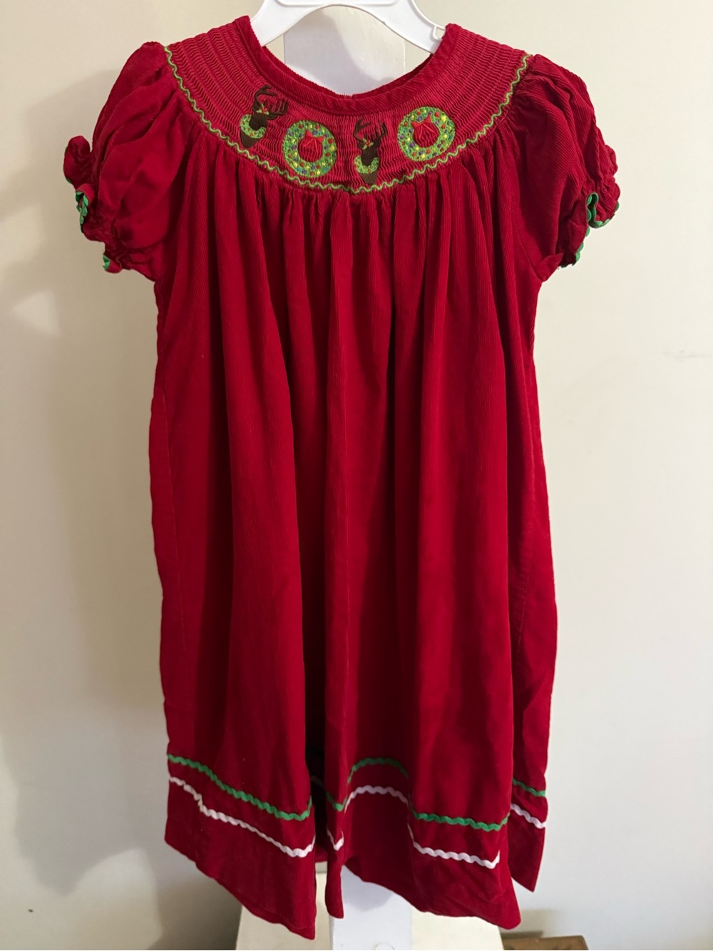Lil Cactus Smocked Christmas Bishop Dress